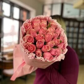 "Розовый фламинго" из розовой розочки кении