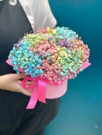 Коробочка с цветной гипсофилой