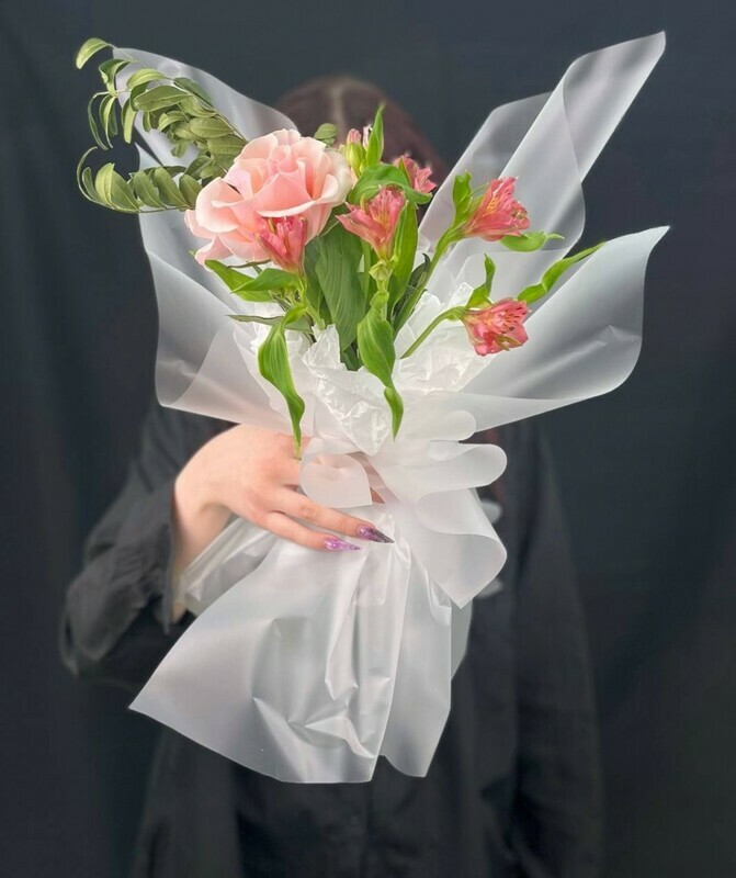 Мини букет с розой, стандартный