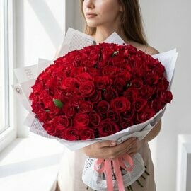 Букет из 101 Кенийской розы 40 см.