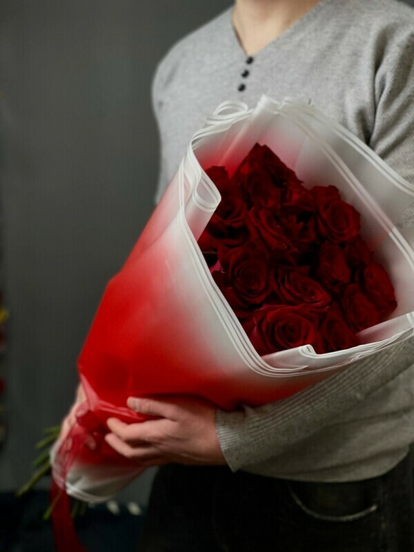 Букет из красной розы, стандартный