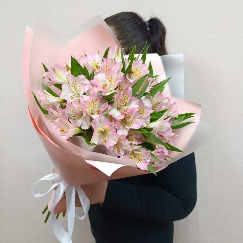 Розовые альстромерии 9 шт, стандартный