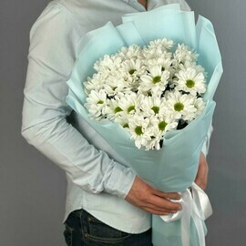 Букет из ромашковых-кустовых хризантем 9 шт