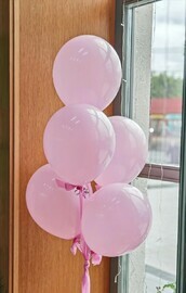 Rozovie shari s atlasnoj lentoj