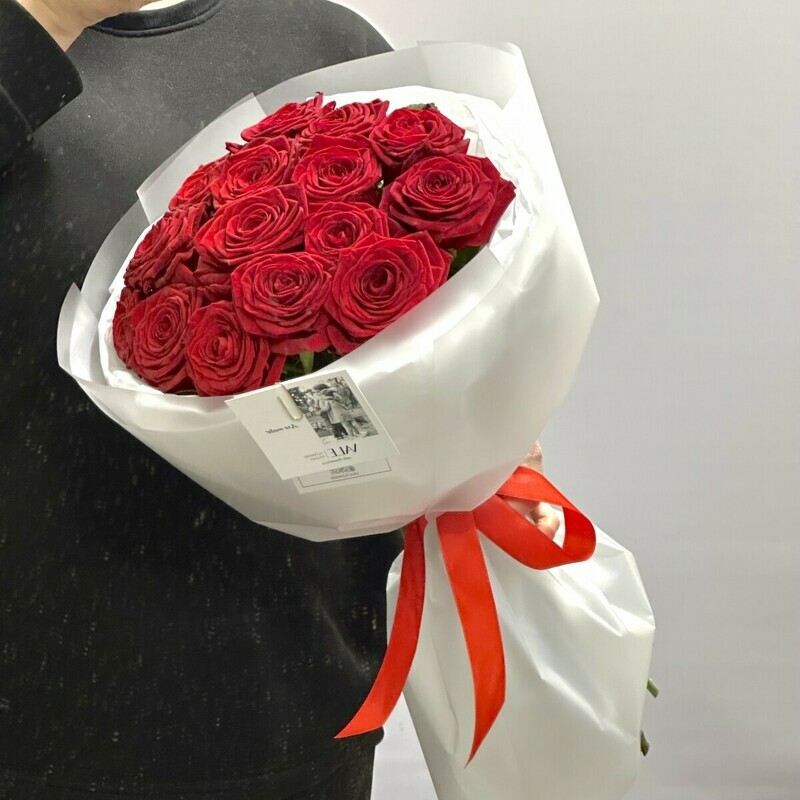 Роза красная 15 шт, роза красная 15 шт