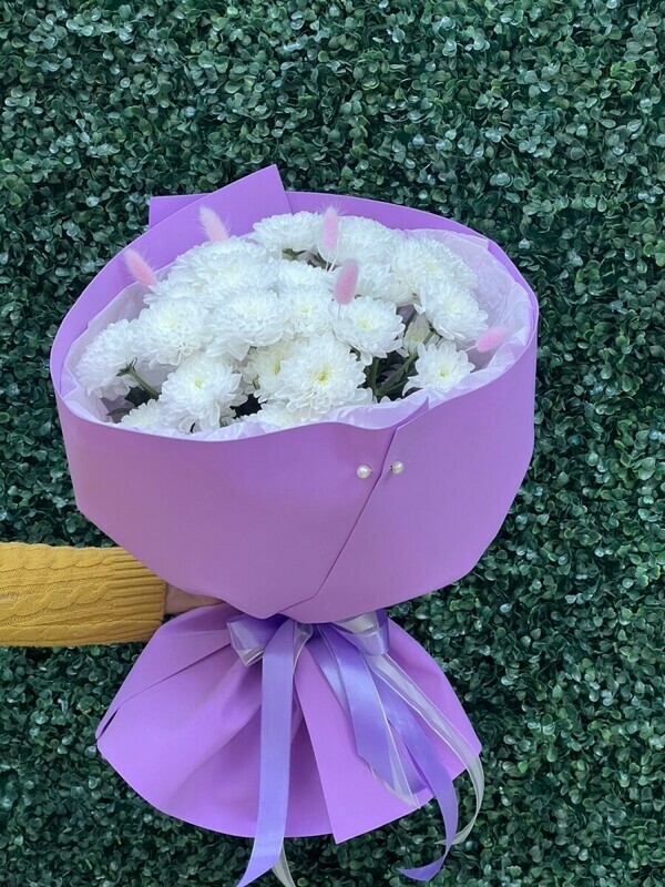 Букет из хризантем Лаванда, стандартный