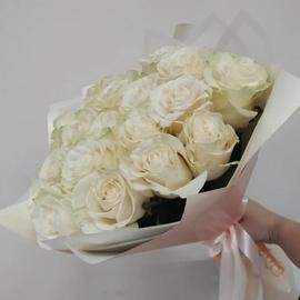 Букет из 21 белой розы, сорт Mondial