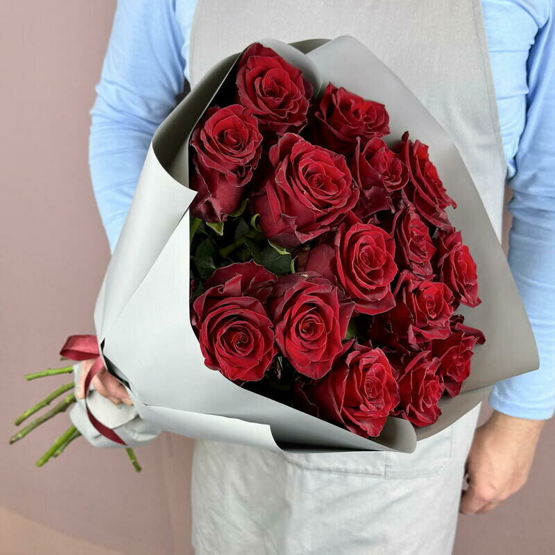 Monobuket iz krasnih roz premium, standart