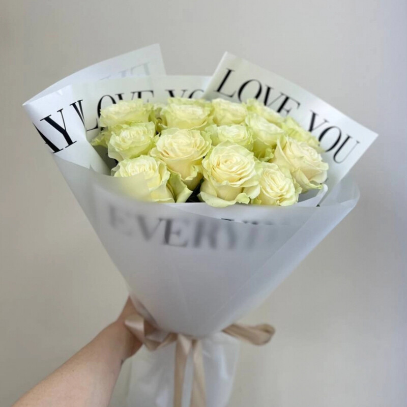 Monobuket belih roz, premium