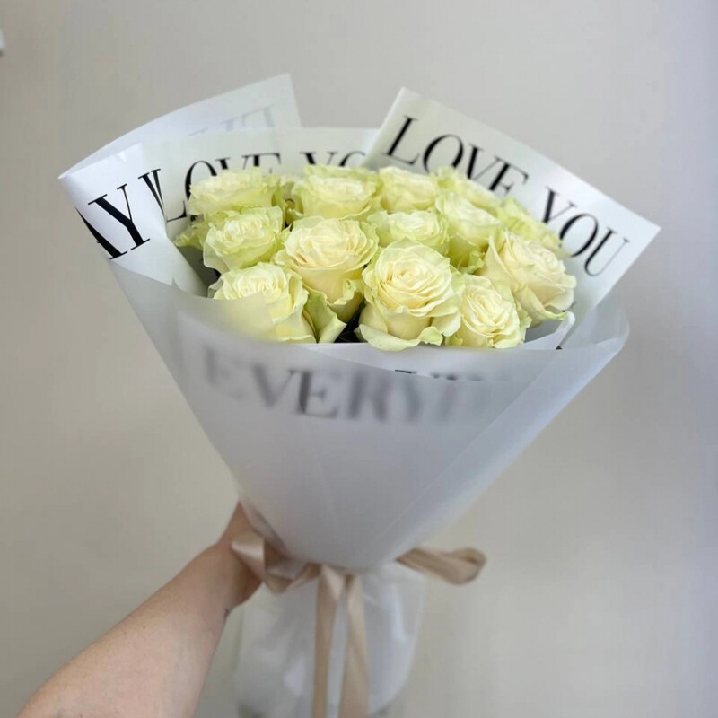 Monobuket belih roz, premium