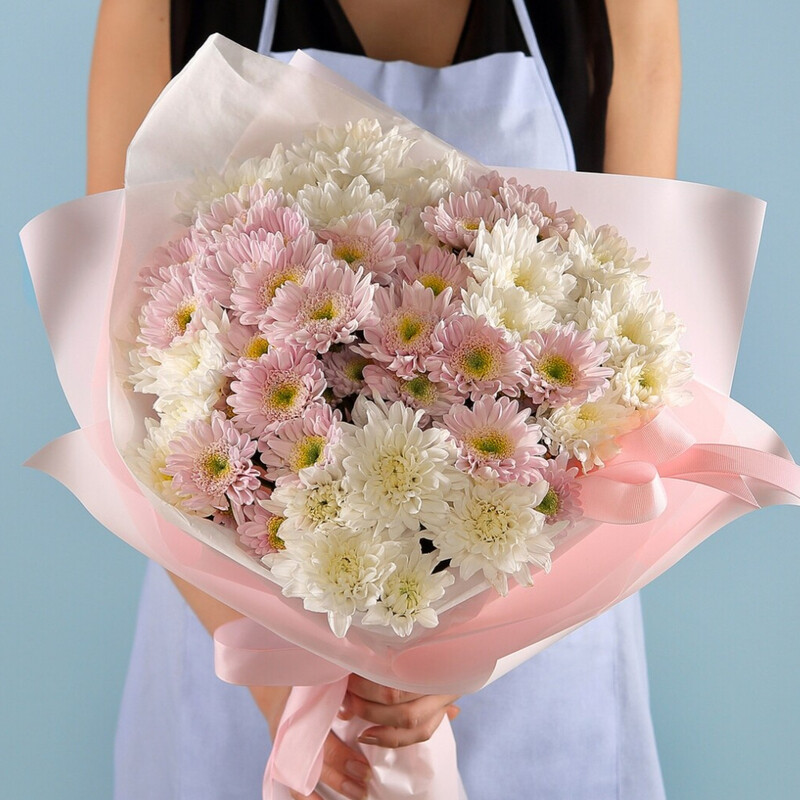 Букет из 9 кустовых хризантем, делюкс