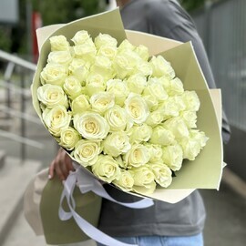 51 Белая роза в упаковке