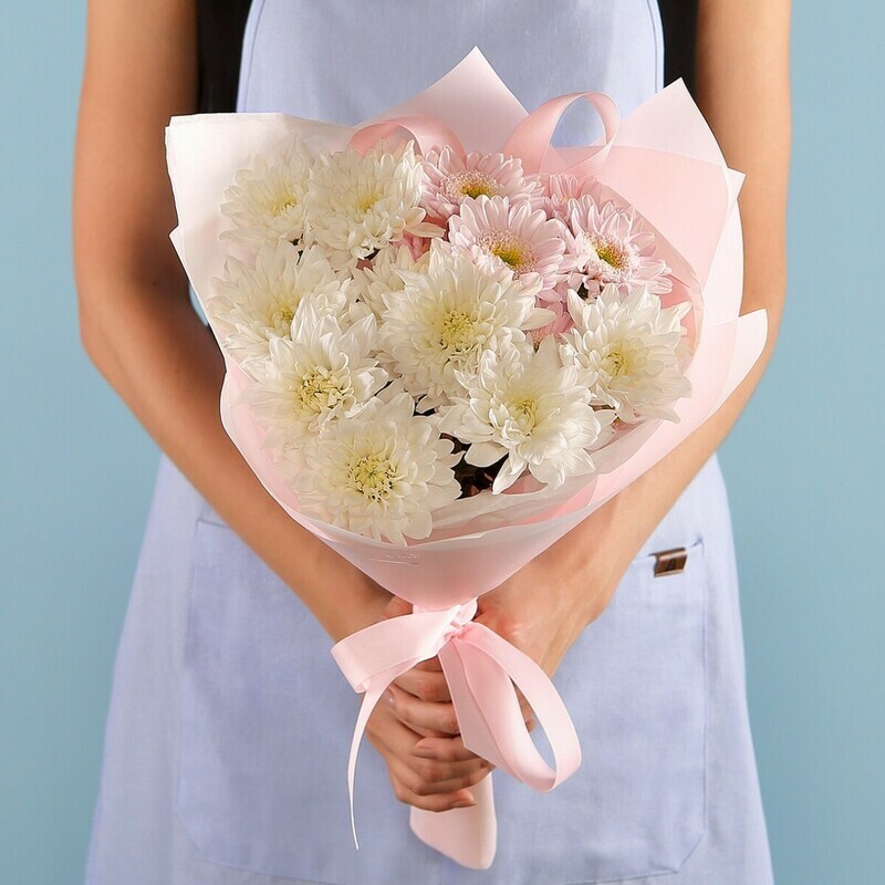 Букет из 3 кустовых хризантем, уменьшенный