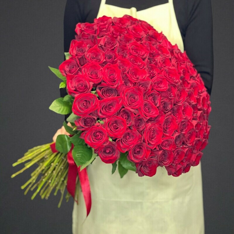 101 красная роза, делюкс