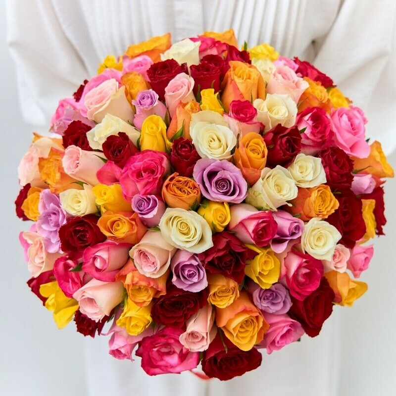 101 разноцветная  роза, 101 разноцветная  роза