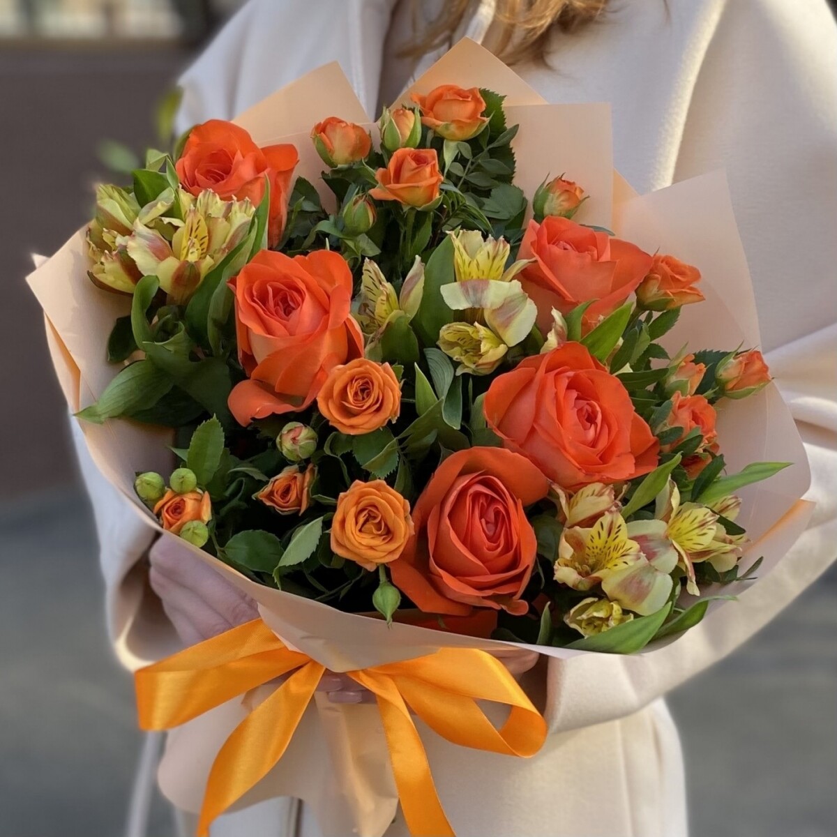 Basket of 51 white roses, vendor code: 710404, hand-delivered to