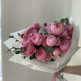 Букет из пионовидных роз Сильва Пинк