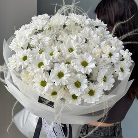 Buket iz hrizantemi i  skifi, razmer  M