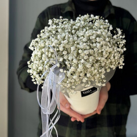 Коробочка из белой гипсофилы