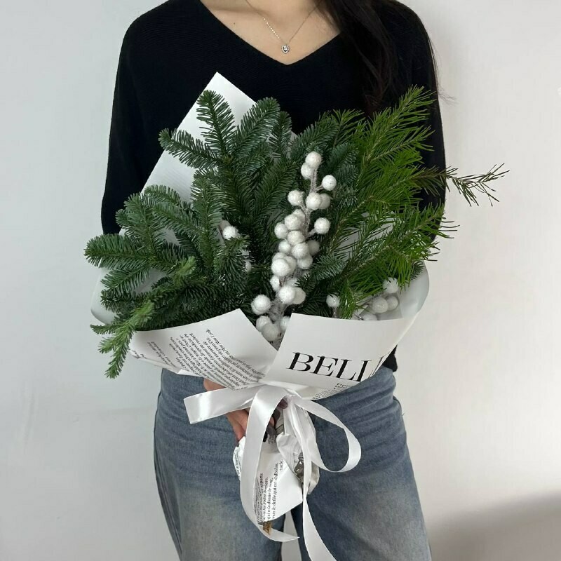 Новогодний букет из нобилиса и пихты, стандартный