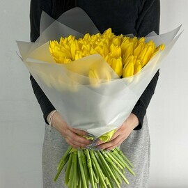 Букет из 101 желтого тюльпана