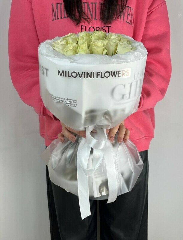 Букет из кенийских белый роз, стандарт