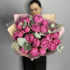 Букет из 5 розовых роз Армении Бомбастик 50 см
