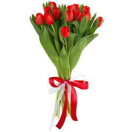 Букет из 15 красных тюльпанов