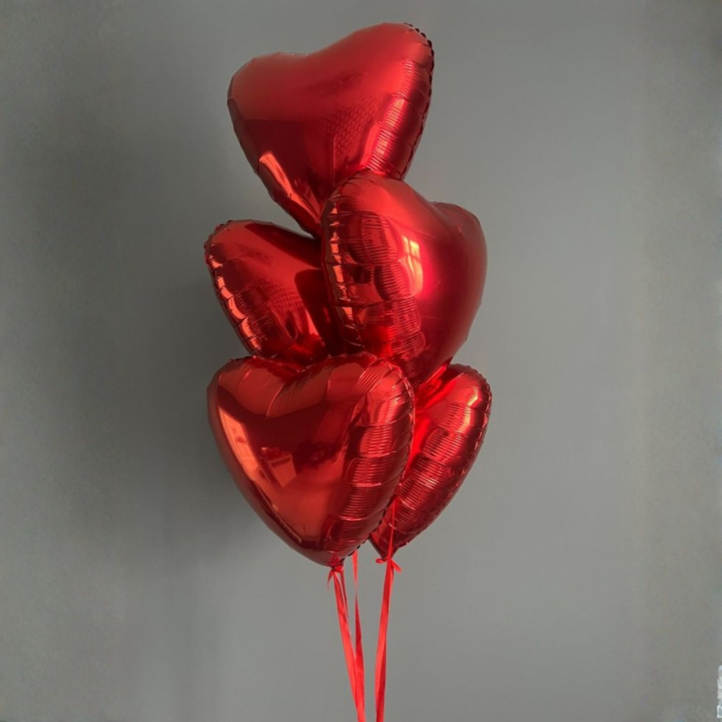 SHari vozdushnie serdtce 5 shtuk dlya podarka, standart