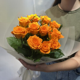 Оранжевые розы букет