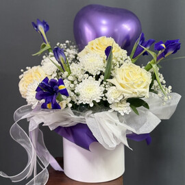 Цветы в коробке: Лиловое сердце