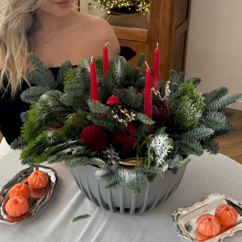 Зимний ужин— праздничная композиция с мандаринами  ", премиум