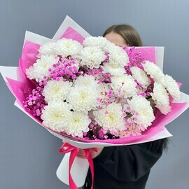 Bouquet of 5 terry chrysanthemums
