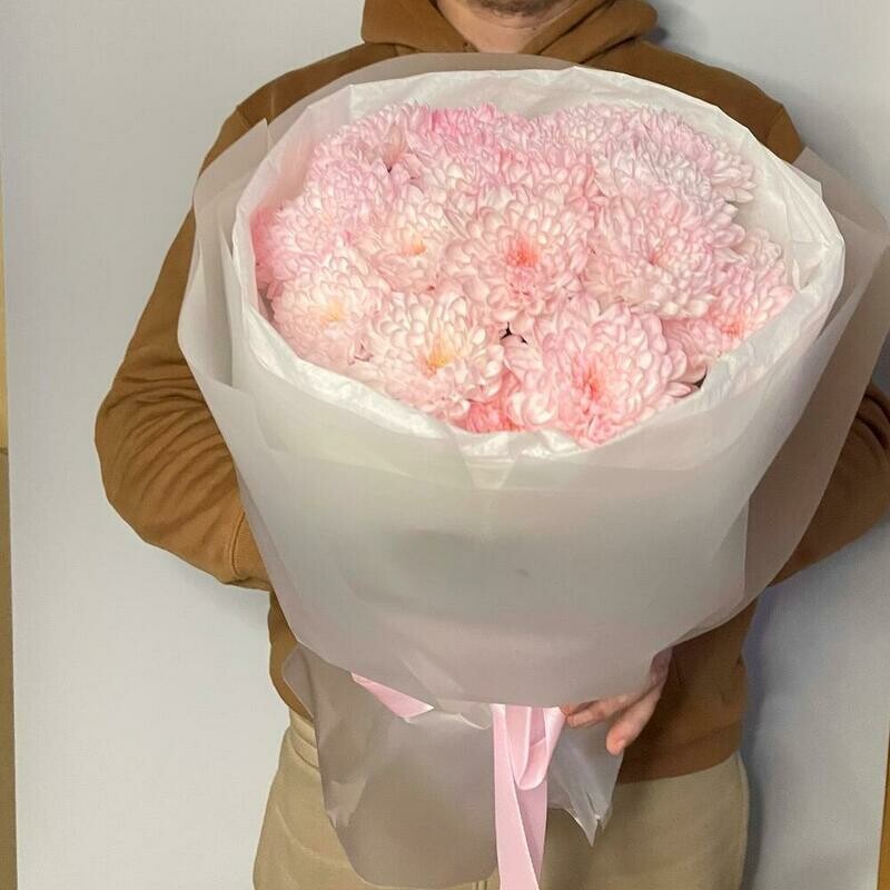 Rozovaya hrizantema buket 5 vetok mamule, reduced