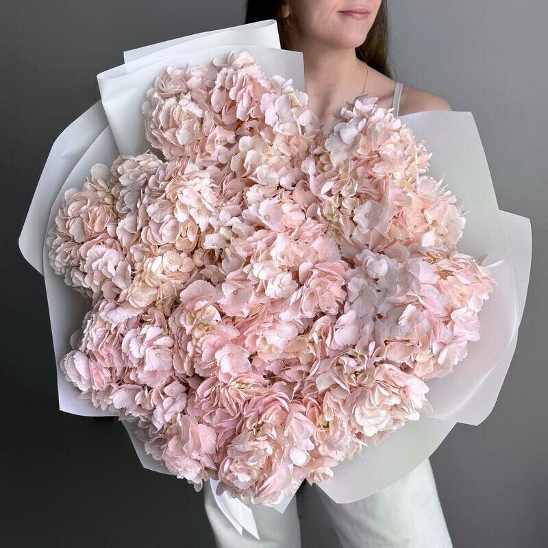 Bol_shoj nezhnij buket rozovie gortenzii, luxe