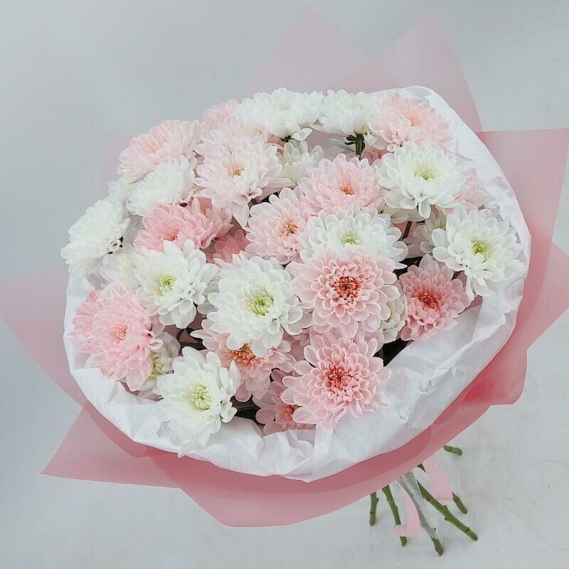 Зефирное облако из 9 кустовых хризантем, стандартный