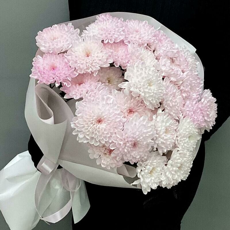 Букет розовых хризантем, уменьшенный