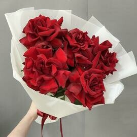 Букет из 5 французских красных роз