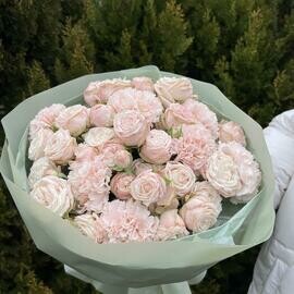 ХитБукет из кустовой пион розы и диантуса