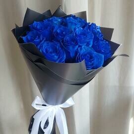 Букет синие розы 70 см