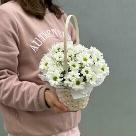Korzina s romashkami mini \ Buket na 1 sentyabrya