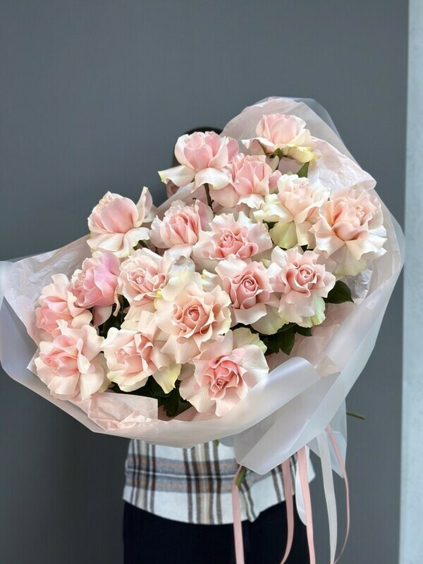 Большой букет французские розы, премиум