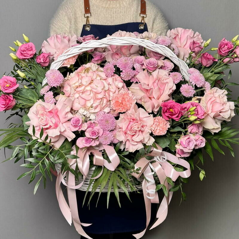 Корзина "Розовая нежность", корзина "розовая нежность"