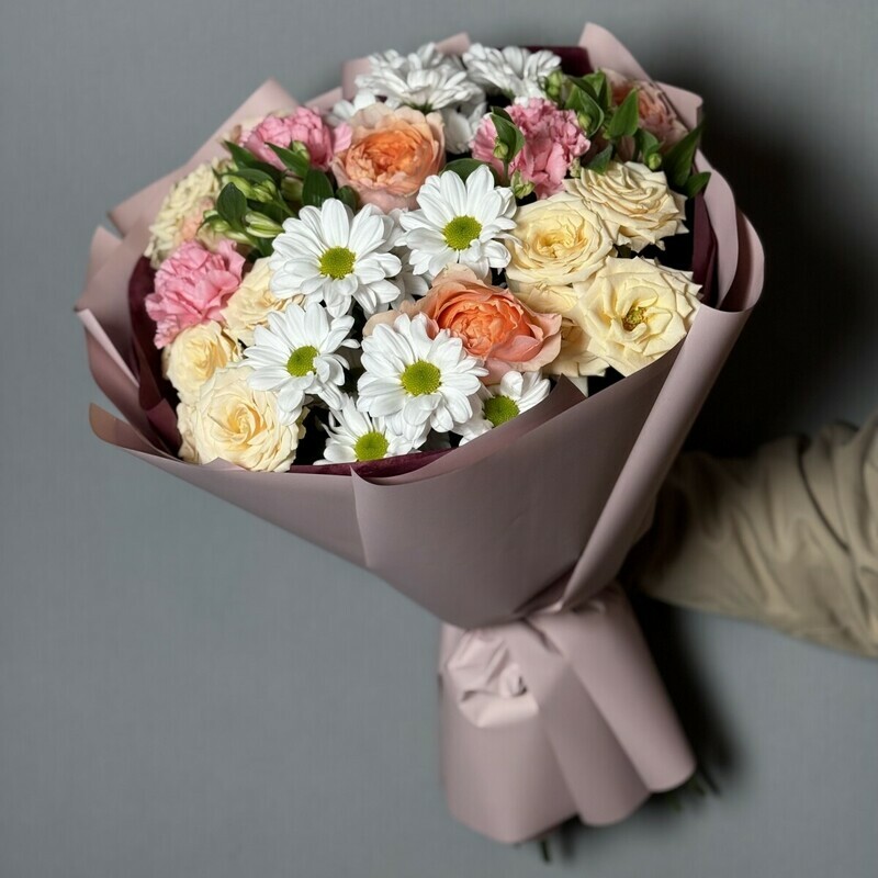 Букет с кремовыми пионовидными розами , букет с кремовыми пионовидными розами