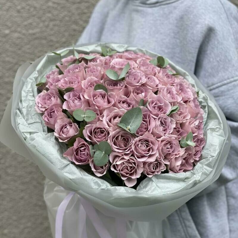51 lavandovaya roza 40 sm v oformlenii, 51 lavandovaya roza 40 sm v oformlenii