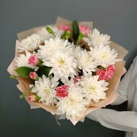 Belaya hrizantema i diantusi