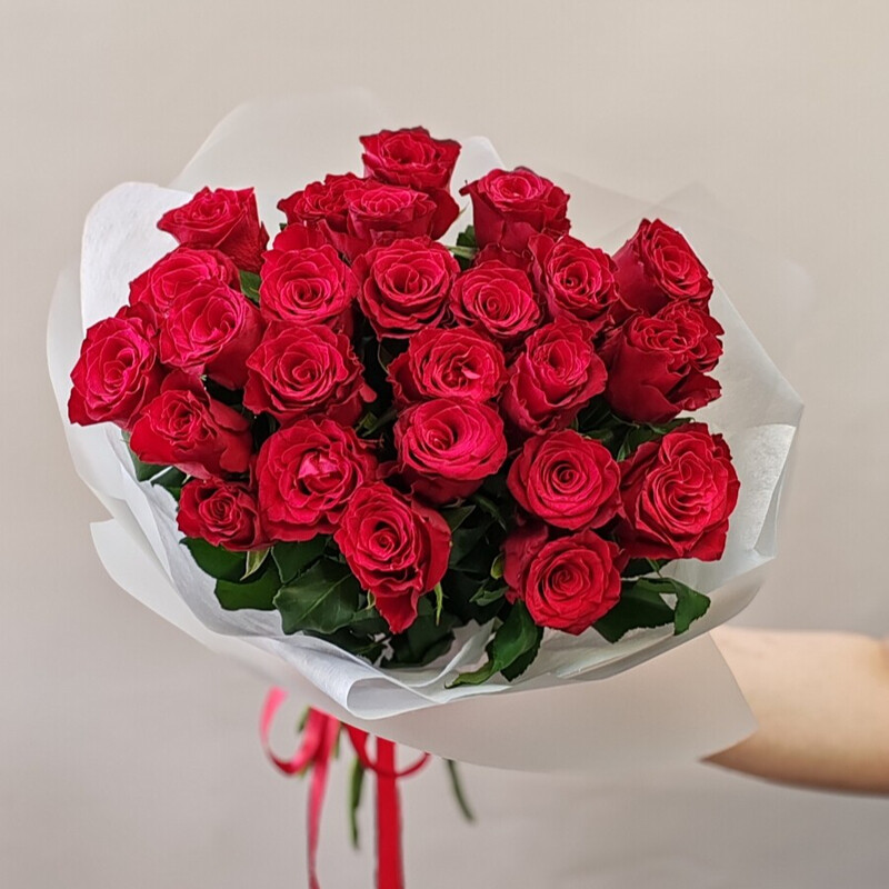 25 krasnih roz 50 sm, 25 krasnih roz 50 sm