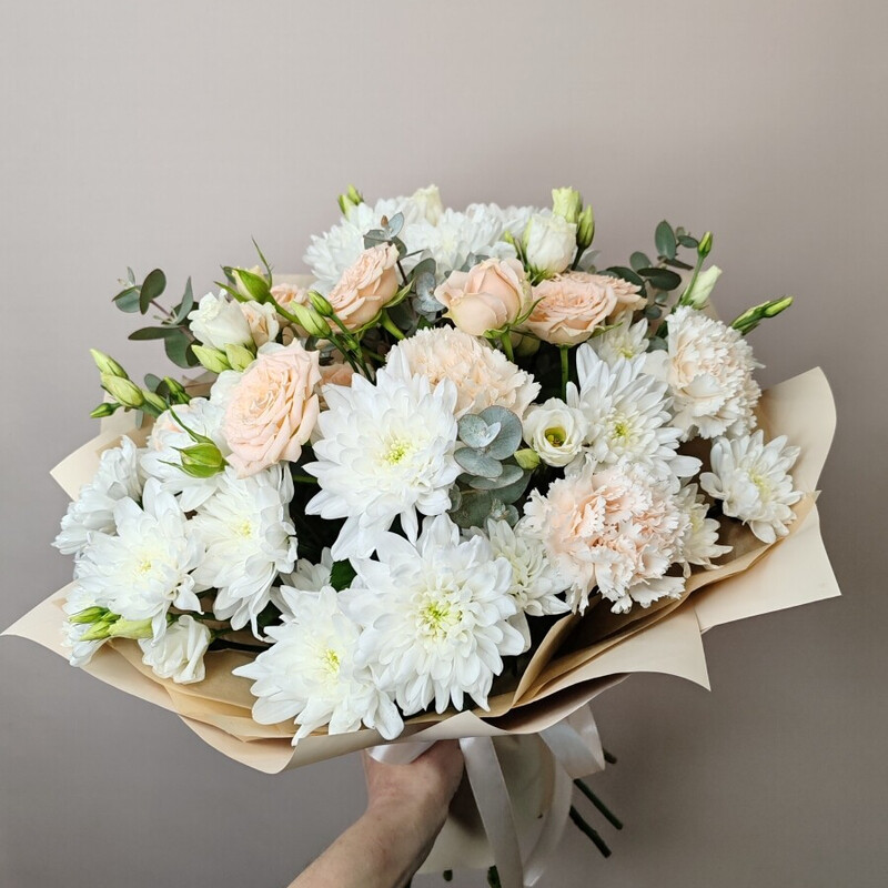 Большой кремовый букет, стандартный