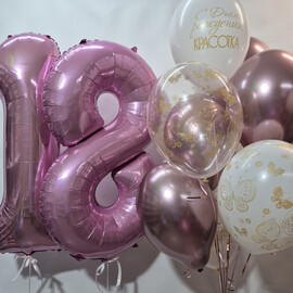 Nabor sharov s tciframi 18, shari s geliem, shari na prazdnik