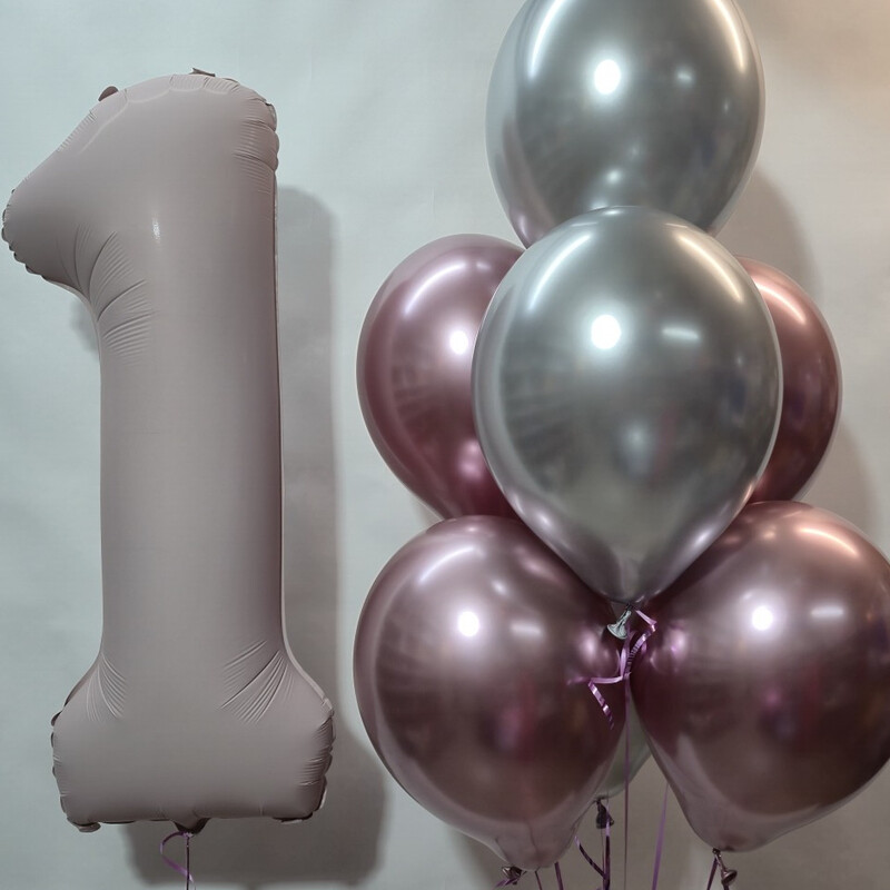 Nabor sharov s tcifroj 1, shari s geliem, shari na prazdnik, standart